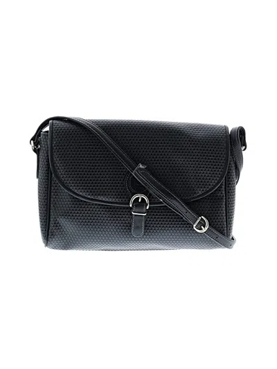 Pre-owned Liz Claiborne Leather Crossbody Bag In Black