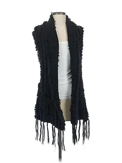 Pre-owned Belle Fare Faux Fur Vest In Black