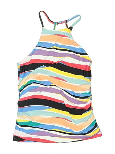 Pre-owned Anne Cole Swimsuit Top Red Print Pattern Swimwear