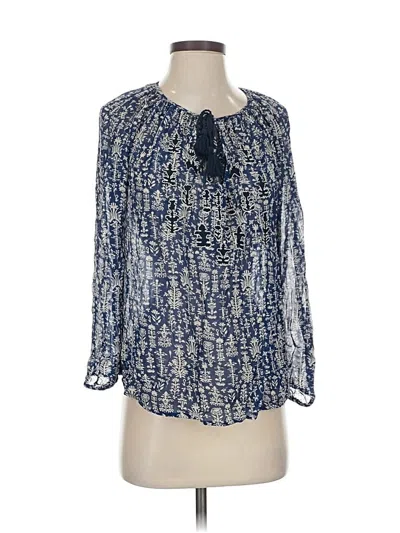 Pre-owned Lucky Brand 3/4 Sleeve Blouse In Blue