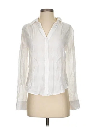 Pre-owned Cloth & Stone Long Sleeve Blouse In White