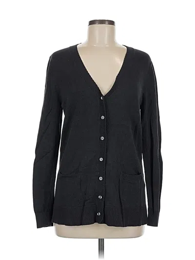 Pre-owned Lands' End Cardigan Sweater In Black