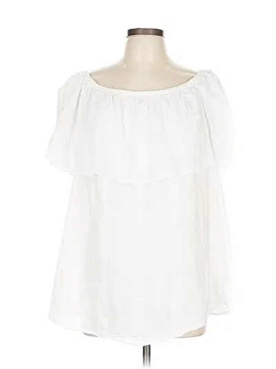 Pre-owned Style & Co Short Sleeve Blouse In White