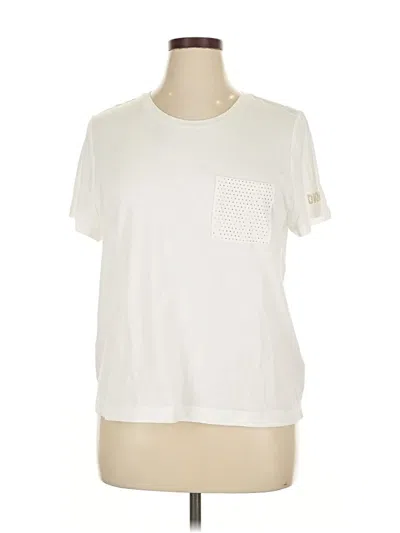 Pre-owned Dkny Short Sleeve T-shirt In White