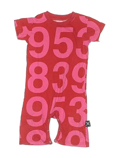 Pre-owned Nununu Kids' Short Sleeve Onesie In Red