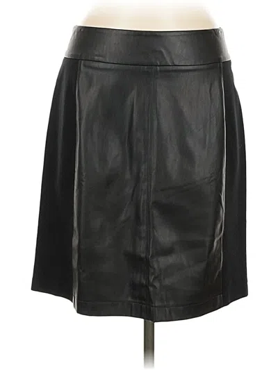 Pre-owned Cabi Faux Leather Skirt In Black