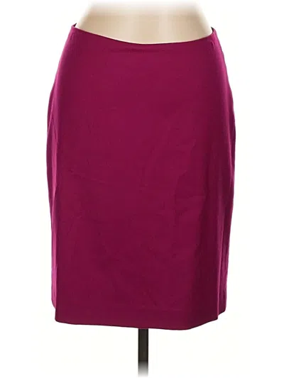 Pre-owned Talbots Wool Skirt In Burgundy