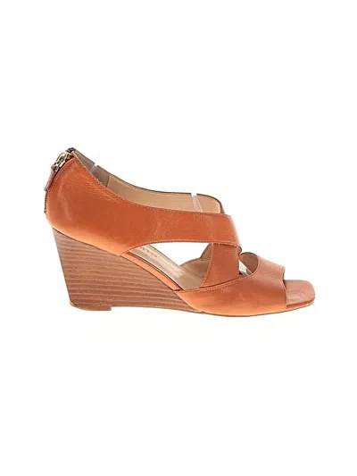 Pre-owned Franco Sarto Wedges In Brown