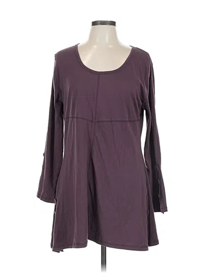 Pre-owned Noelle 3/4 Sleeve Top Purple Square Neckline Tops