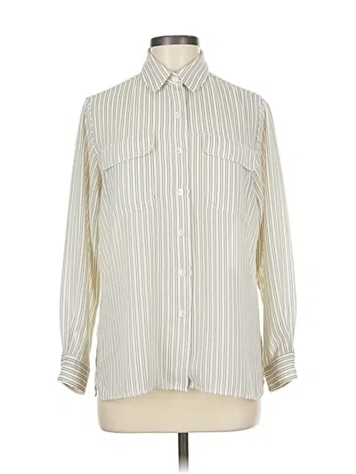 Pre-owned Chaus Long Sleeve Blouse In White