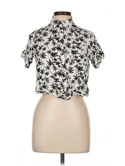 Pre-owned Love Notes Short Sleeve Blouse In White