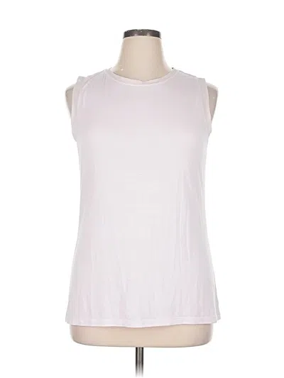 Pre-owned Athleta Sleeveless T-shirt In White