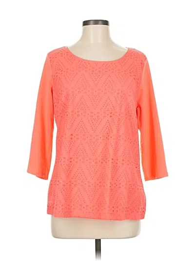 Pre-owned Coldwater Creek 3/4 Sleeve Top Orange Boatneck Tops