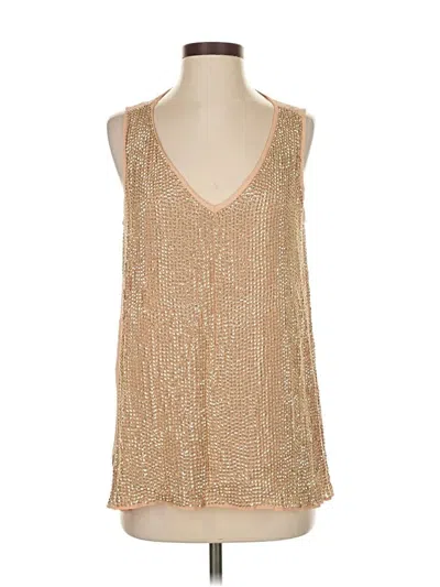 Pre-owned Lola And Sophie Sleeveless Blouse In Gold