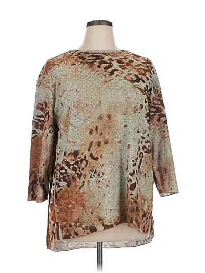 Pre-owned Multiples 3/4 Sleeve T-shirt In Brown