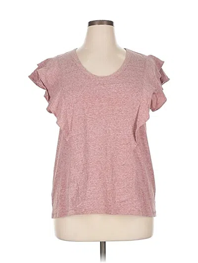 Pre-owned Ann Taylor Loft Short Sleeve Top Pink Scoop Neck Tops