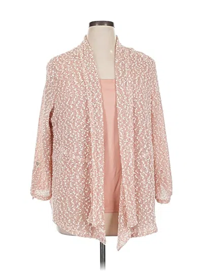 Pre-owned Alfred Dunner 3/4 Sleeve Top Pink Cowl Neck Tops