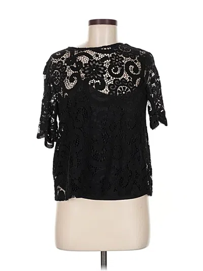 Pre-owned Nanette Lepore Short Sleeve Blouse In Black