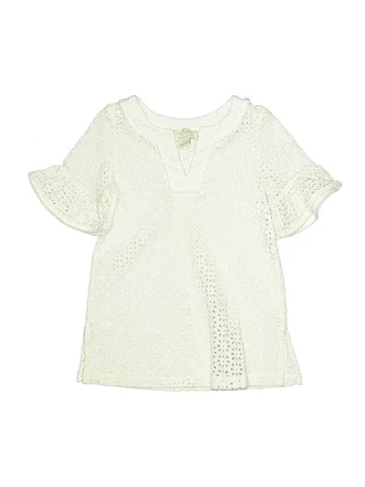 Pre-owned Kate Spade Kids'  New York Short Sleeve Blouse In White