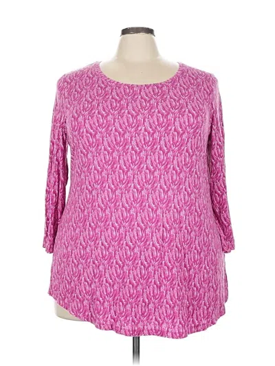 Pre-owned Jm Collection 3/4 Sleeve T-shirt In Pink