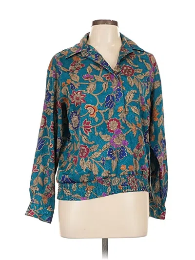 Pre-owned Alfred Dunner 3/4 Sleeve Blouse In Blue