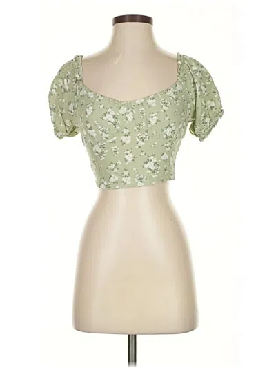 Pre-owned Hollister Short Sleeve Top Green Sweetheart Neckline Tops
