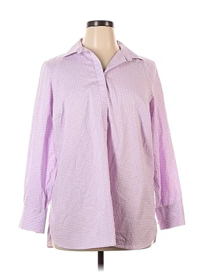 Pre-owned Lands' End Long Sleeve Blouse In Purple