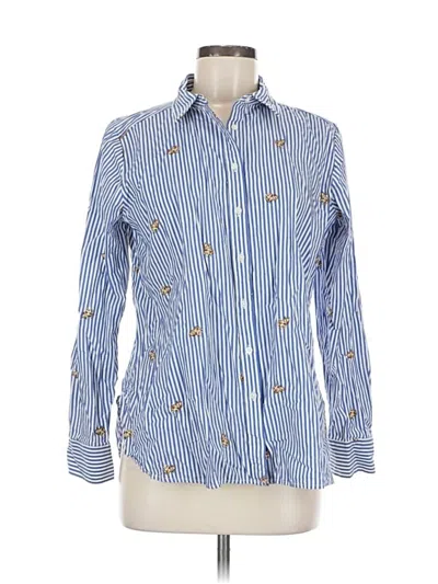Pre-owned Ann Taylor Loft Long Sleeve Button Down Shirt In Blue
