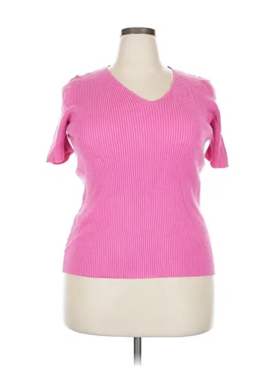 Pre-owned Dokotoo Short Sleeve Top Pink Sweetheart Neckline Tops