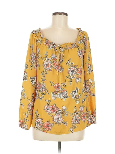 Pre-owned Nine Britton 3/4 Sleeve Blouse In Yellow