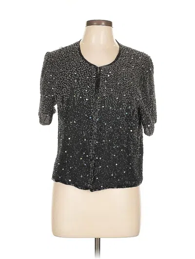 Pre-owned Stenay Silk Cardigan Sweater In Silver