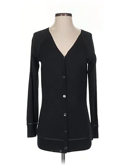 Pre-owned St John Wool Cardigan Sweater In Black