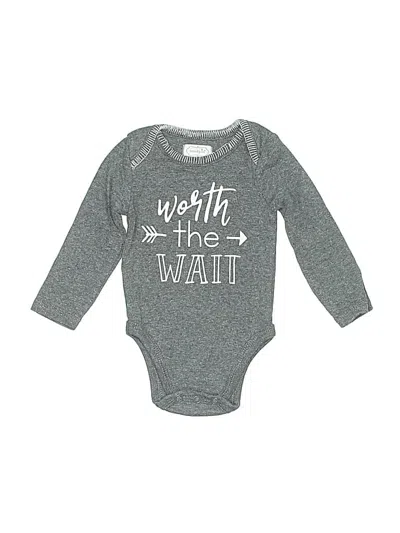 Pre-owned Mud Pie Babies' Long Sleeve Onesie In Gray