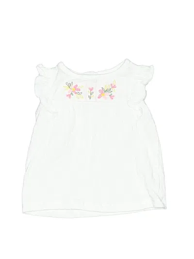 Pre-owned Just One You Made By Carter's Kids' Short Sleeve Top White Ruffles Neckline Tops