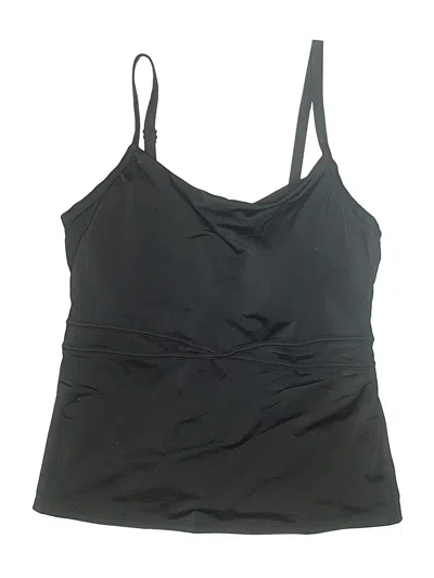 Pre-owned L.l.bean Swimsuit Top Black Solid Pattern Swimwear