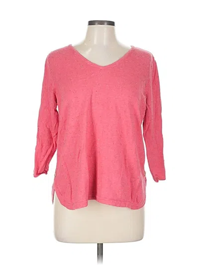 Pre-owned Jjill 3/4 Sleeve Top Pink Scoop Neck Tops