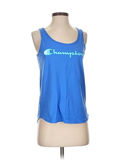 Pre-owned Champion Tank Top Blue Halter Neckline Tops