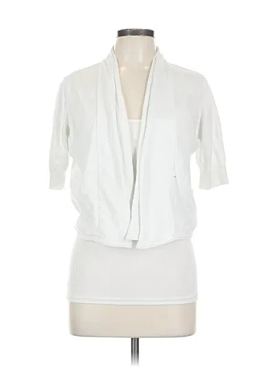 Pre-owned Laura Scott Cardigan Sweater In White