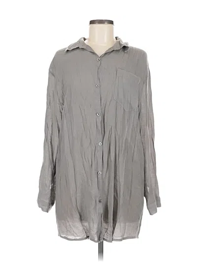 Pre-owned Liz Claiborne Long Sleeve Blouse In Gray