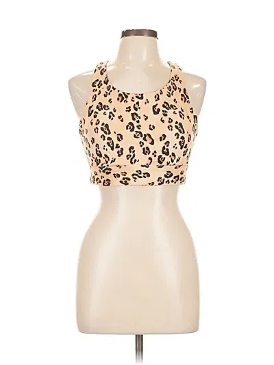 Pre-owned Fabletics Tank Top Tan Halter Neckline Tops In Brown