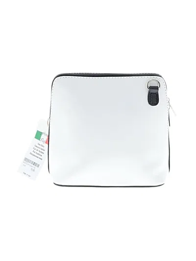 Pre-owned Vera Pelle Leather Crossbody Bag In White