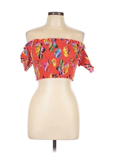 Pre-owned Hot Kiss Sleeveless Blouse In Red