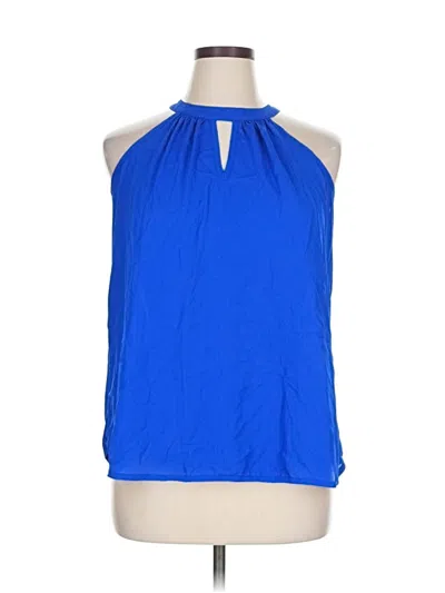 Pre-owned Papermoon Tank Top Blue Halter Neckline Tops