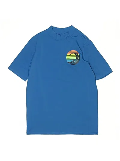 Pre-owned Lands' End Kids'  Short Sleeve T-shirt In Blue