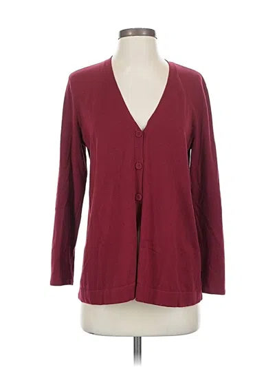 Pre-owned Jjill Cardigan Sweater In Burgundy