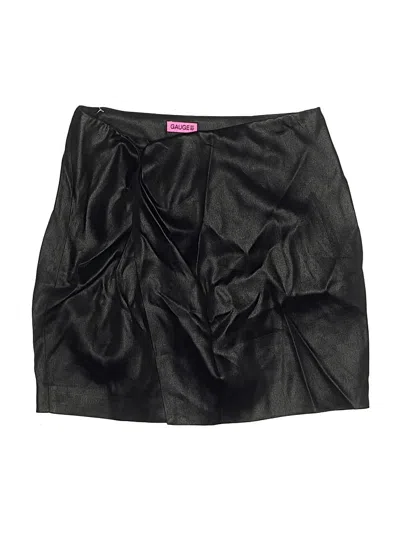 Pre-owned Gauge81 Faux Leather Skirt In Black