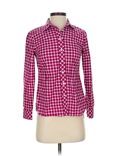 Pre-owned Talbots Long Sleeve Button Down Shirt In Burgundy