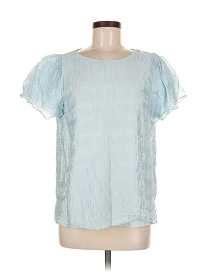 Pre-owned Vince Camuto Short Sleeve Blouse In Blue