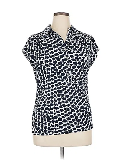 Pre-owned Alfani Short Sleeve Blouse In Blue