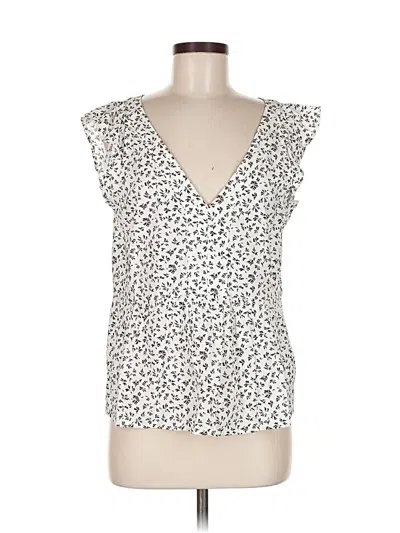 Pre-owned Ann Taylor Loft Sleeveless Blouse In White
